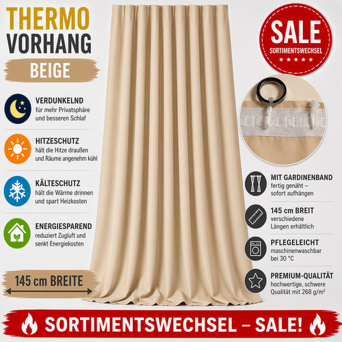 Verdunkelungsvorhang beige - verdunkelungsvorhang, beige|